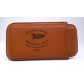 Triple Cigar case w/ Accessories - Brown Leather